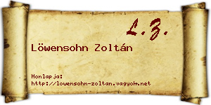 Löwensohn Zoltán névjegykártya